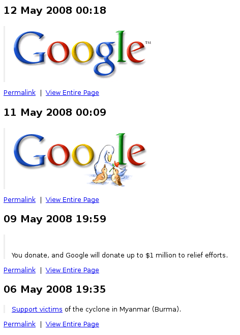 google page2rss